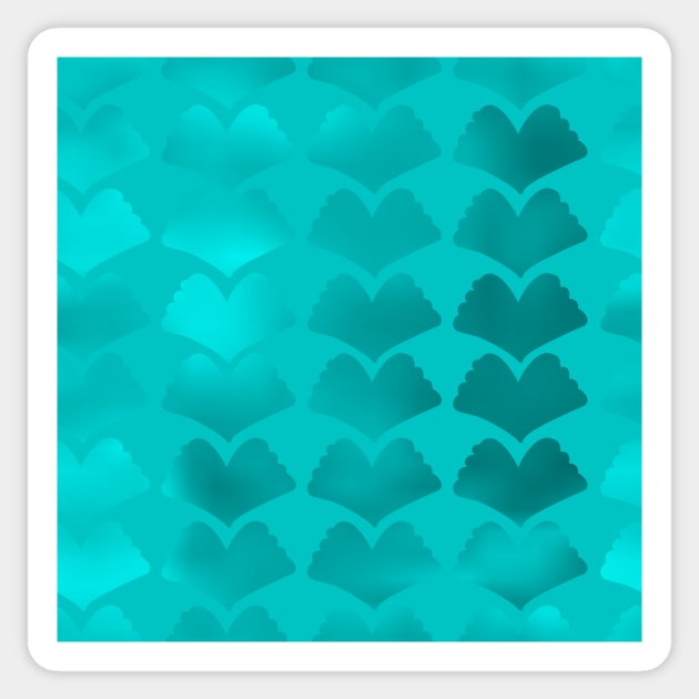 Jewel Ginkgo Single Hue Array Cyan Sticker by ArtticArlo